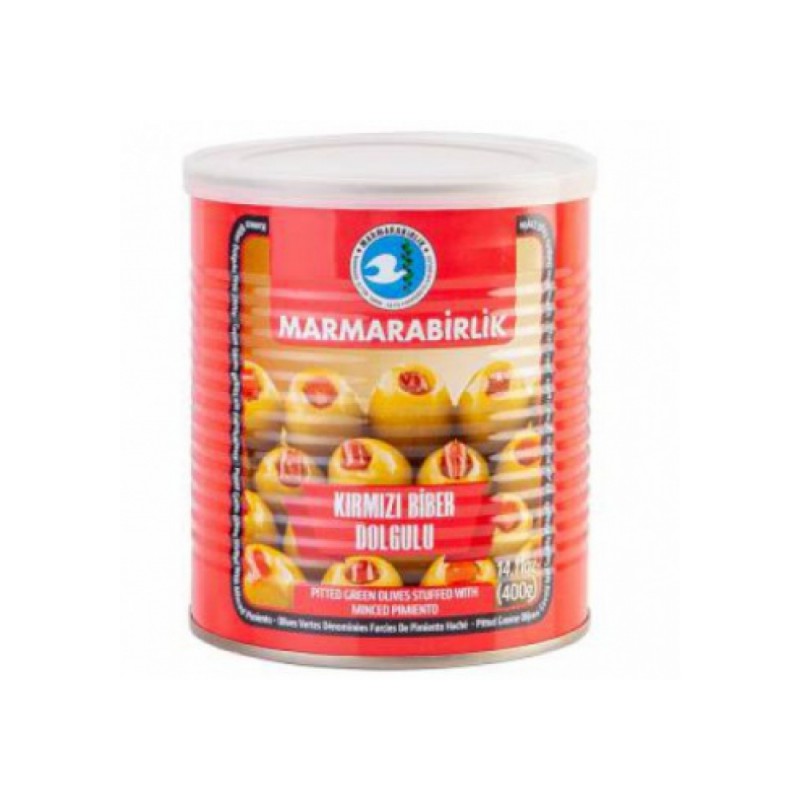 Marmarabirlik grüne Oliven mit Paprikafüllung 400 g
