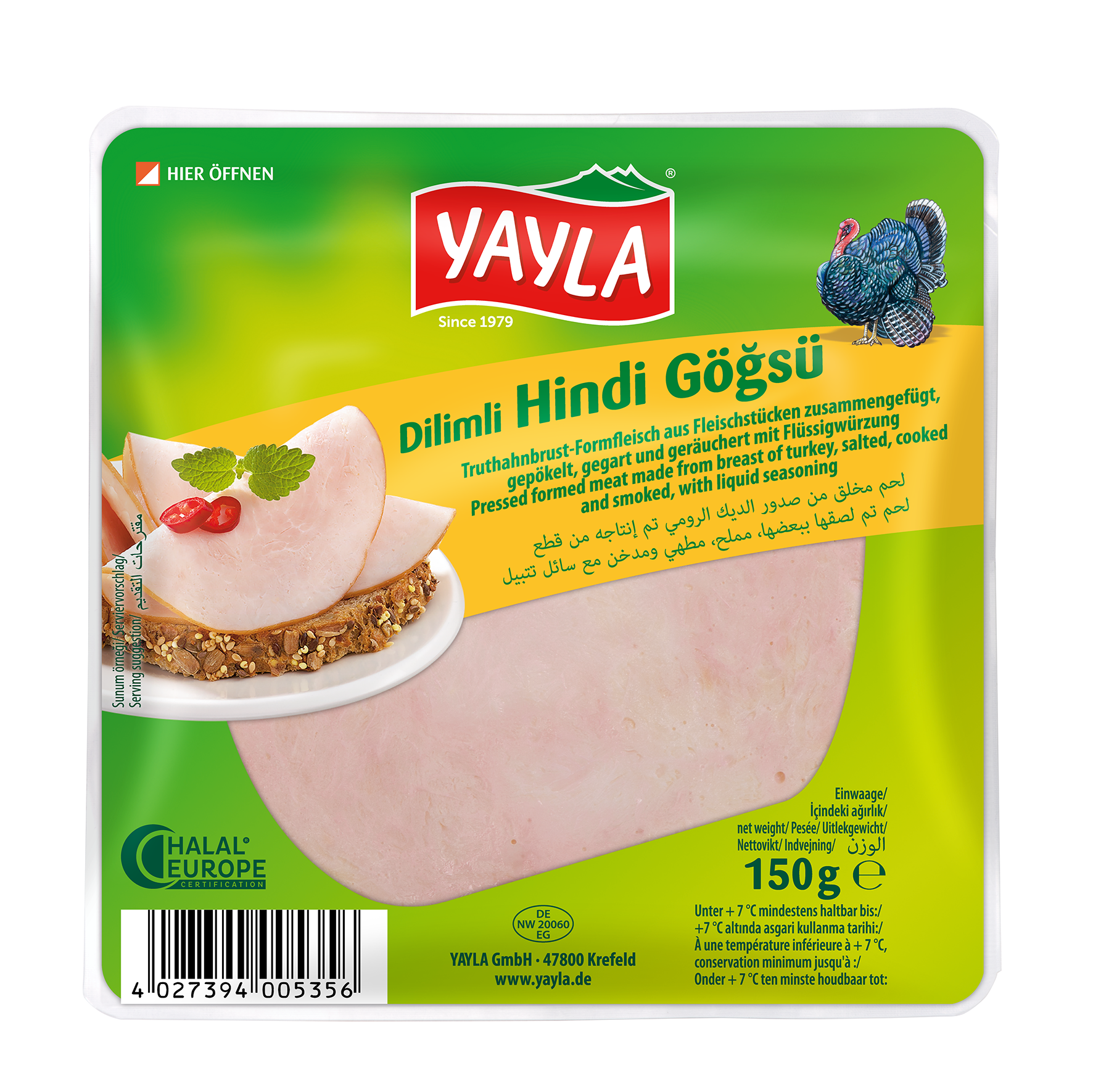 Yayla Hindi Gögsü - Truthahnbrust-Formfleisch 150g