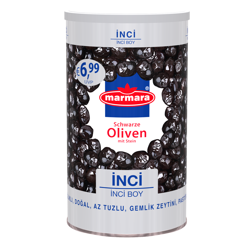 Marmara Inci Siyah Zeytin - schwarze Oliven 3xs 800g