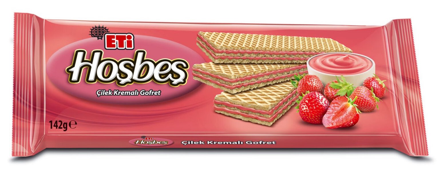 Eti Hoşbeş Gofret mit Erdbeercreme 142g