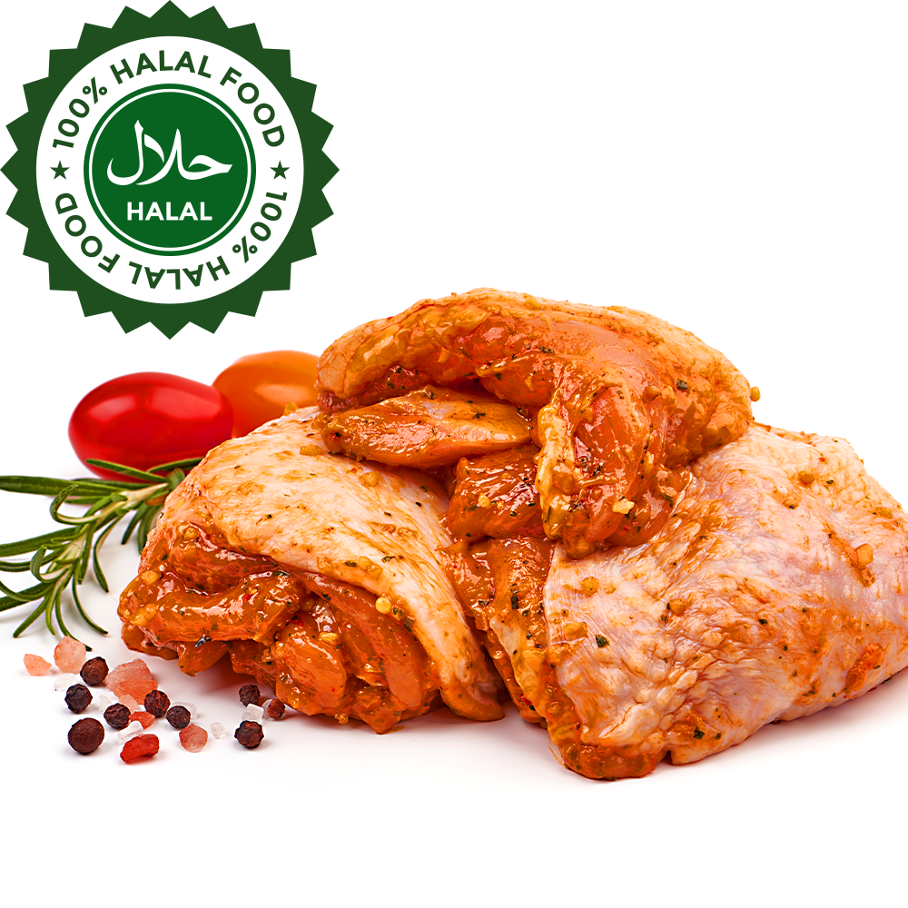 Hähnchenkeule o. Knochen mariniert 500g